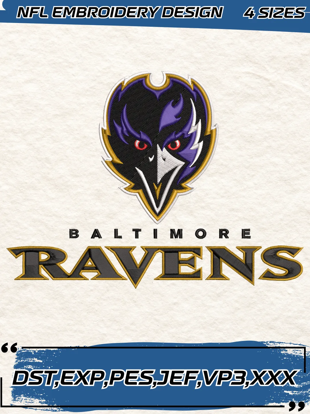 Baltimore Ravens Wordmark Logo Embroidery Design,NFL Logo Embroidery ...