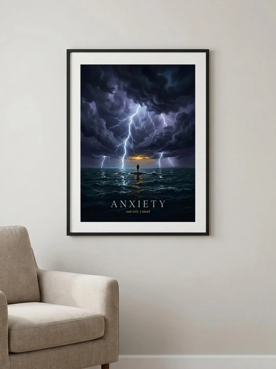 Anxiety Wall Art Print | Emotional Landscape Art | Mental Health Decor ...