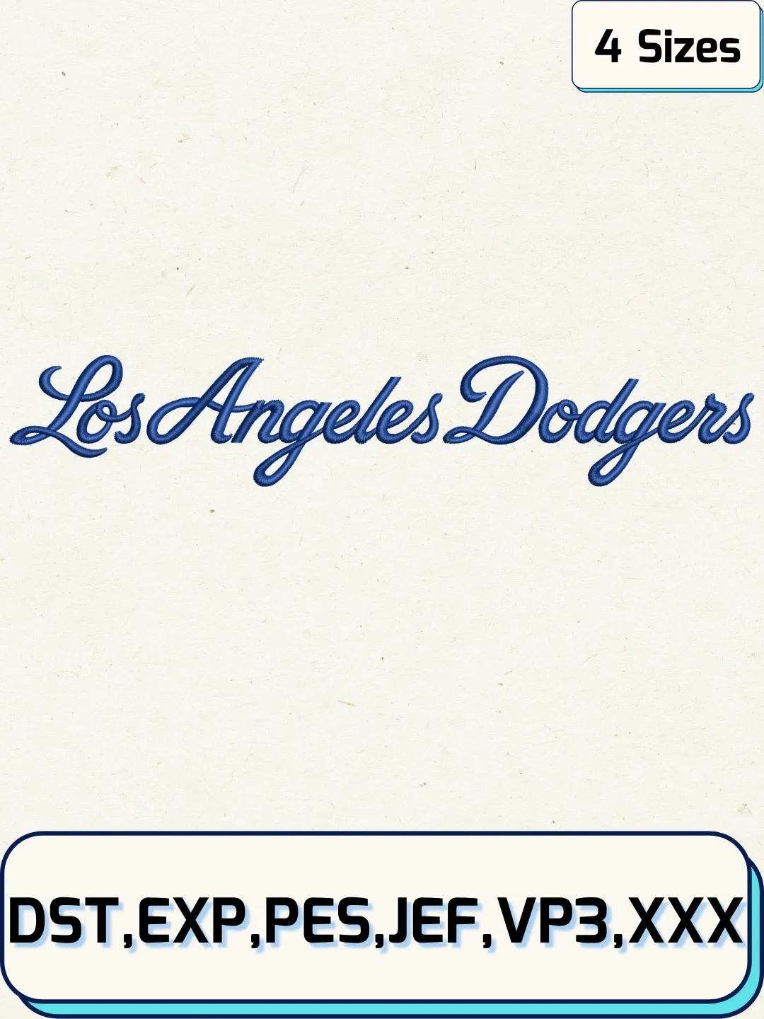Dodgers Baseball Embroidery Design – Machine Embroidery File-  4 Sizes