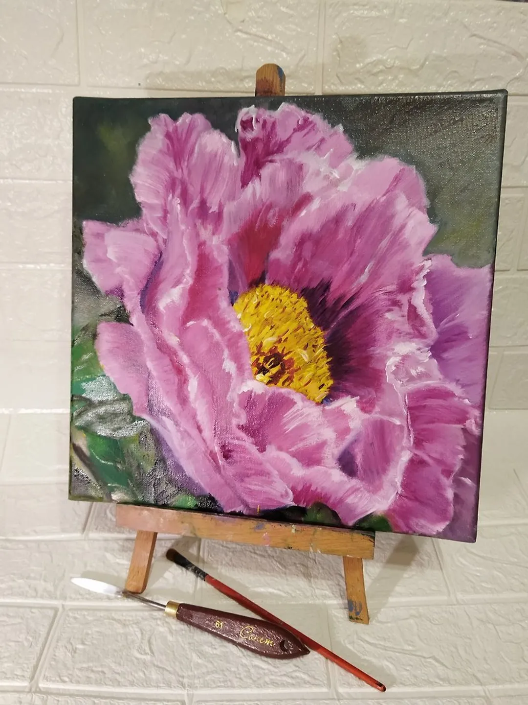 Painting flower pink peony wall decoration flowers art