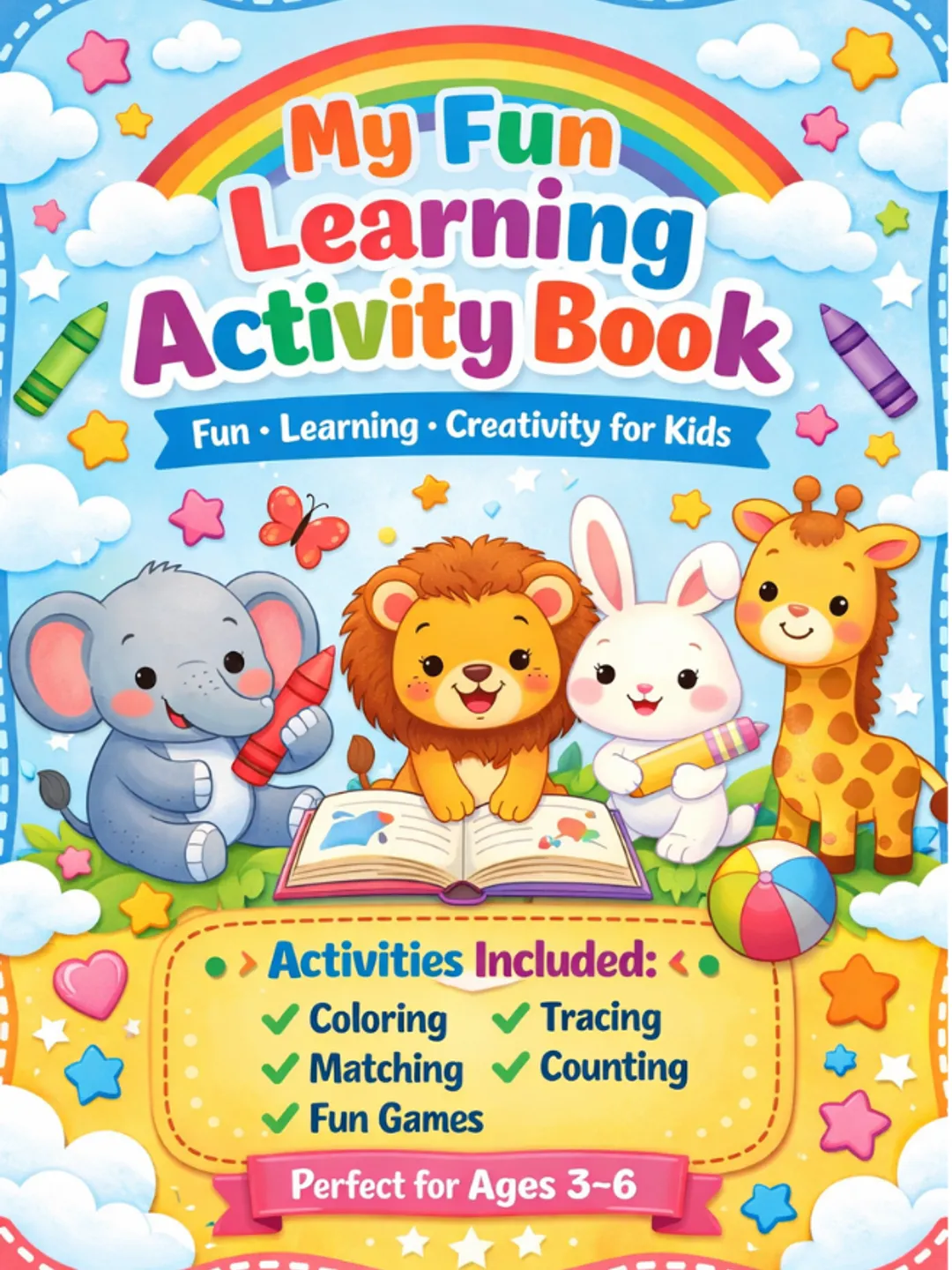 My First Fun Learning Book – 30 Pages Kids Activity & Educational ...