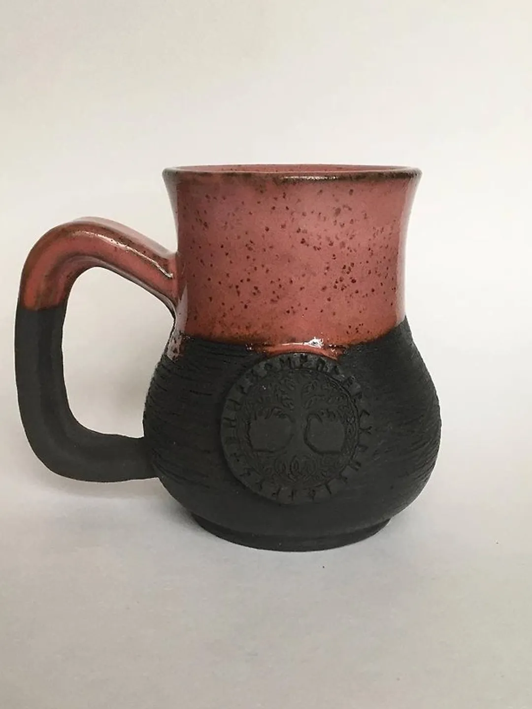 Black and Pink Ceramic Mug Viking Mug Yggdrasil Mug