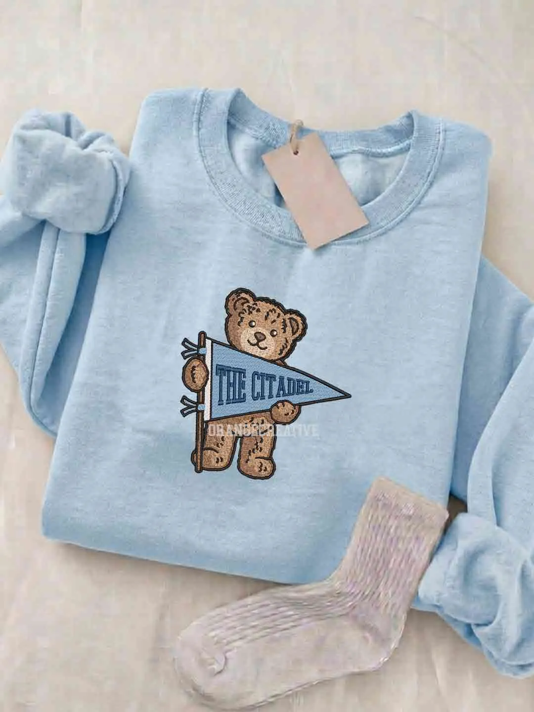 The Citadel Bulldogs Embroidered Sweatshirt, College Embroidered Crewneck, NCAA The Citadel Team Embroidered Shirt, Teddy Bear Sweatshirt, Gift for Collegue
