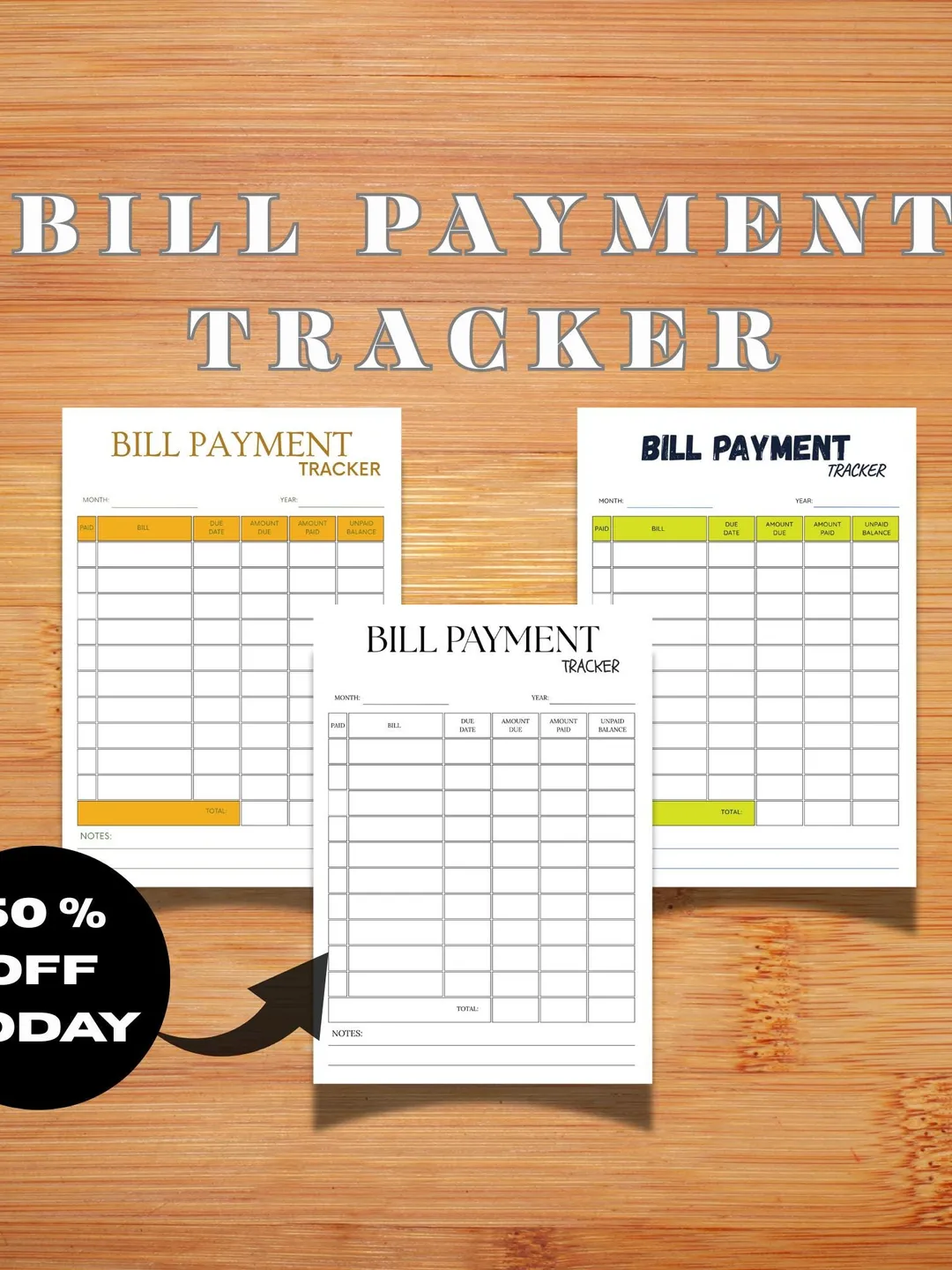 Bill Tracker & Payment Planner Spreadsheet Monthly Budget and Bill Calendar