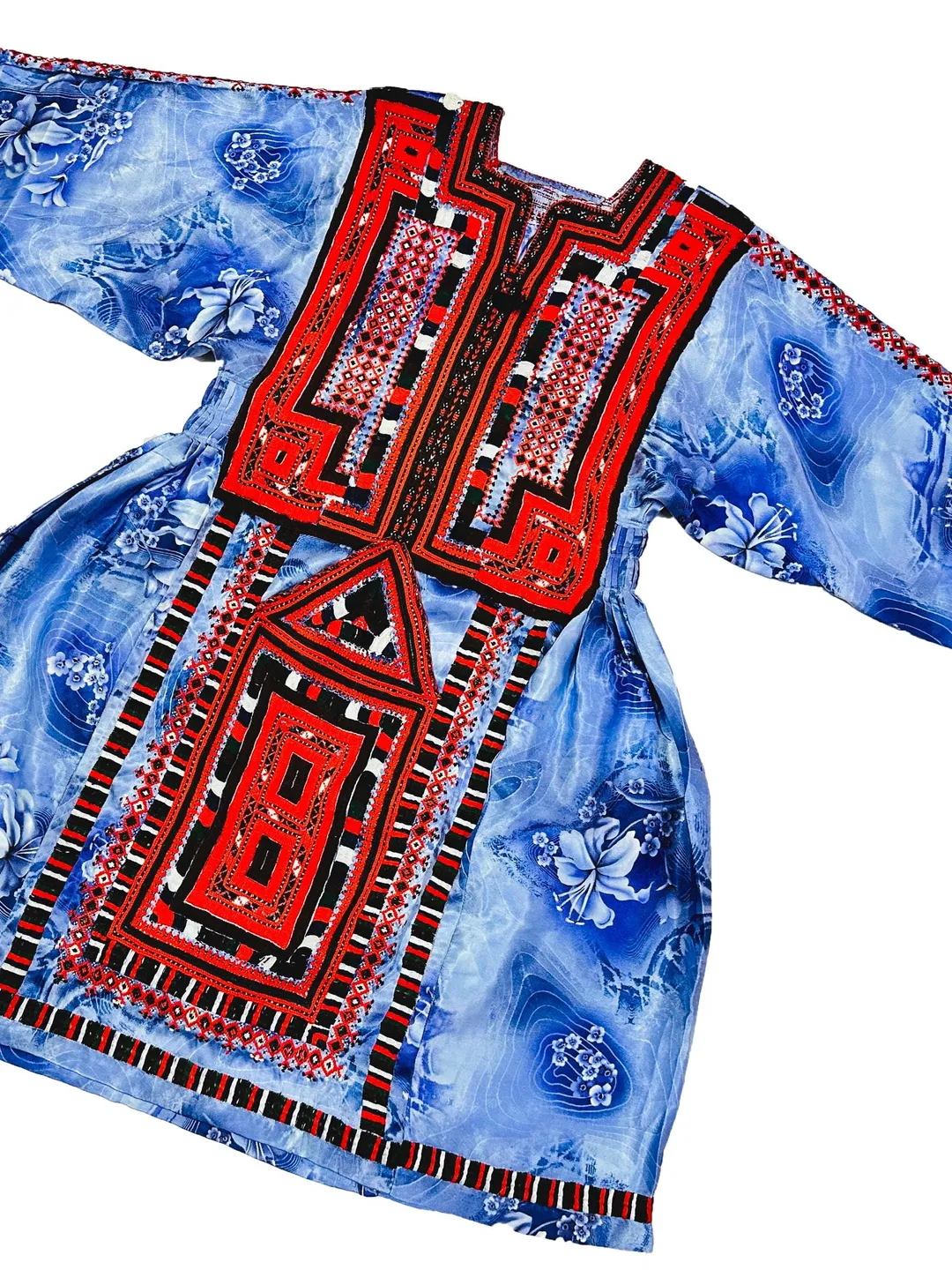 Blue Ethnic Folk Dress for Women | Vintage Baluchi Tribal Dress | Handmade Embroidered Boho Tunic| Traditional Afghani Banjara Gypsy Dress Blue Ethnic Folk Dress for Women | Vintage Baluchi Tribal Dress | Handmade Embroidered Boho Tunic| Traditional Afghani Banjara Gypsy Dress