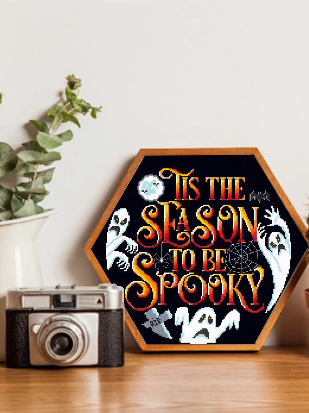 Halloween quotes cross stitch pattern download PDF Spooky ghost cross ...