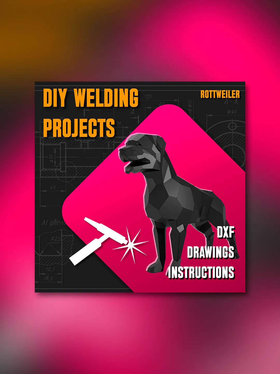 Welding Project Plans Drawings Rottweiler (DXF, PDF)