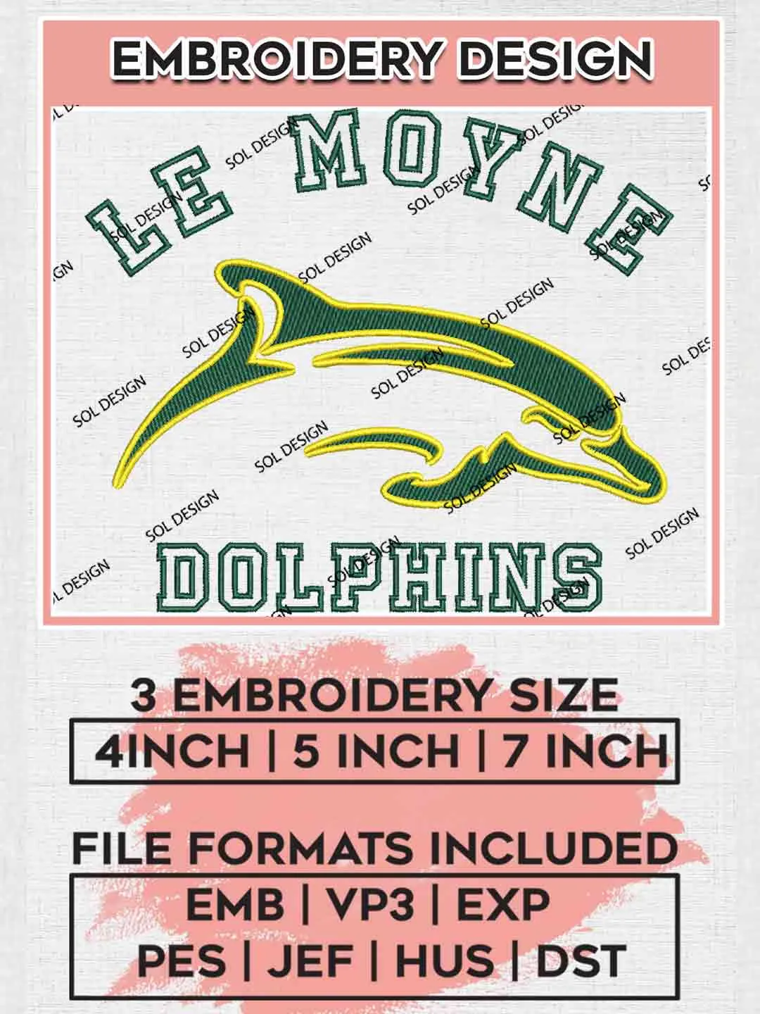 Le Moyne Embroidery Designs, Football Logo Embroidery files, Sport Machine embroidery designs, Instant Download