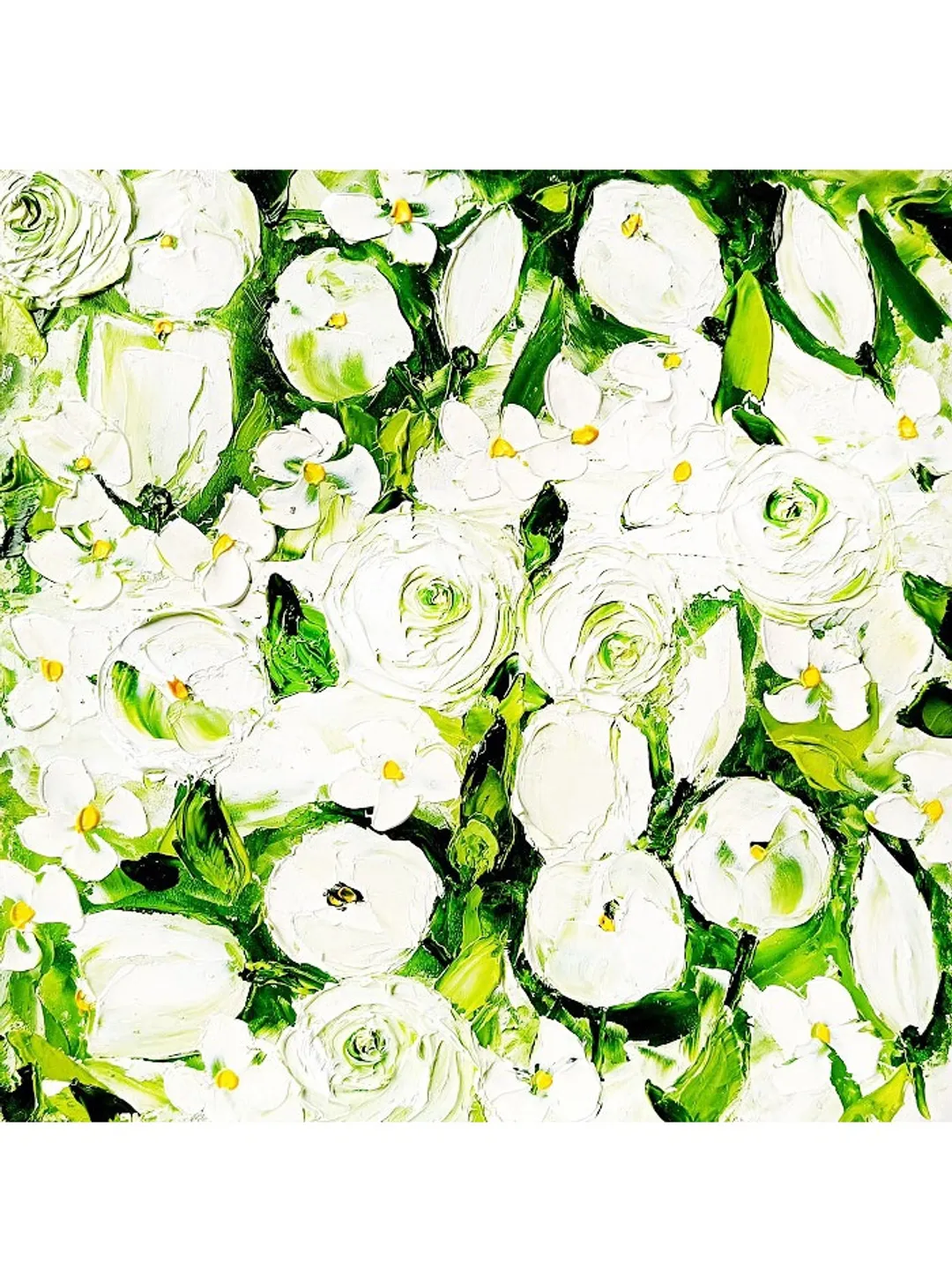 Tulips Painting Roses Original Oil Art Impasto Oil Painting Flowers Paintings Meadow Artwork 10 by 10  by ArtProkopaloSv