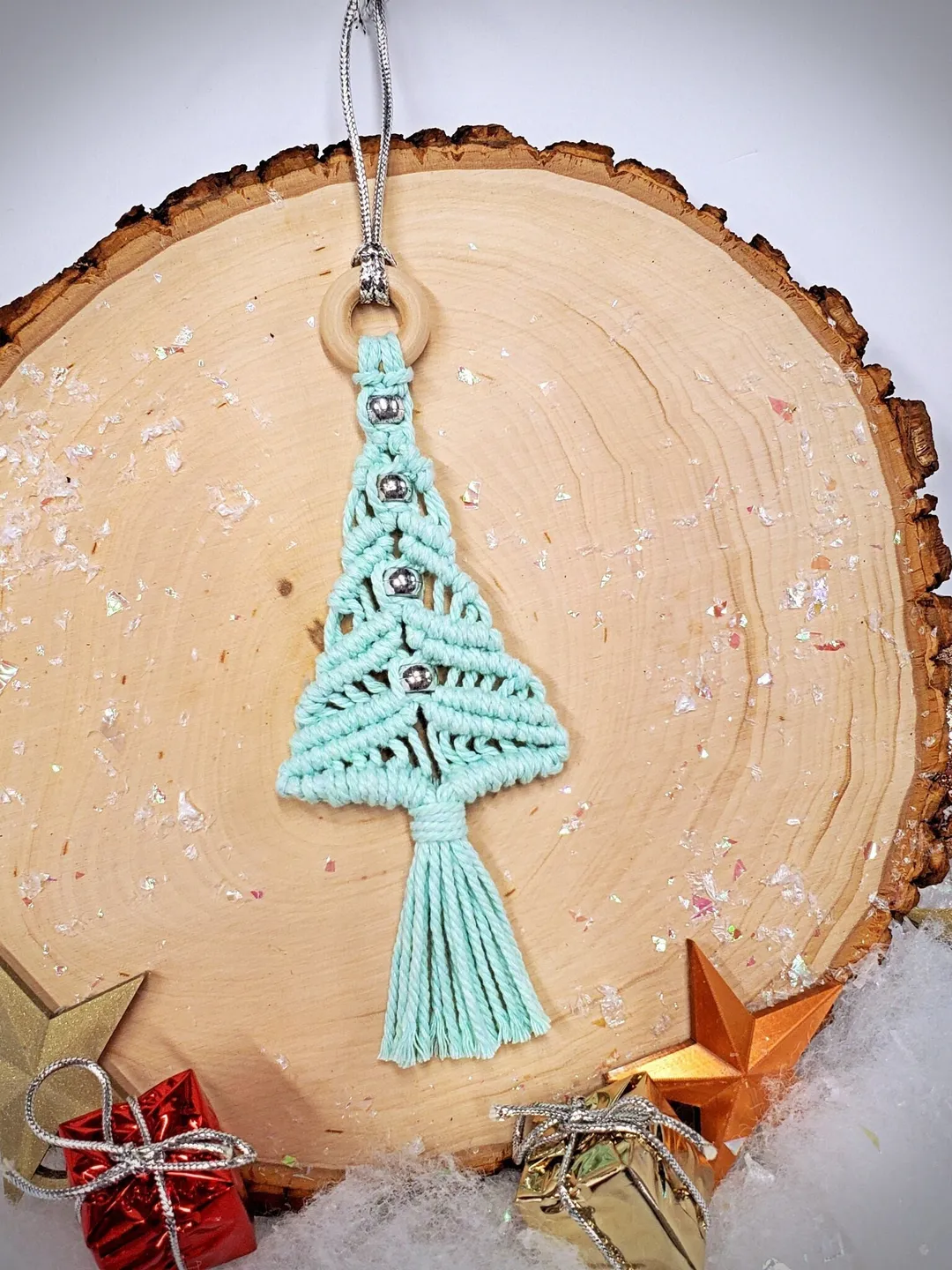 Macrame Tree Ornament Macrame Christmas Tree Macrame Christmas Ornaments Unbreakable Ornaments Holiday Car Charm Boho Tree Ornaments