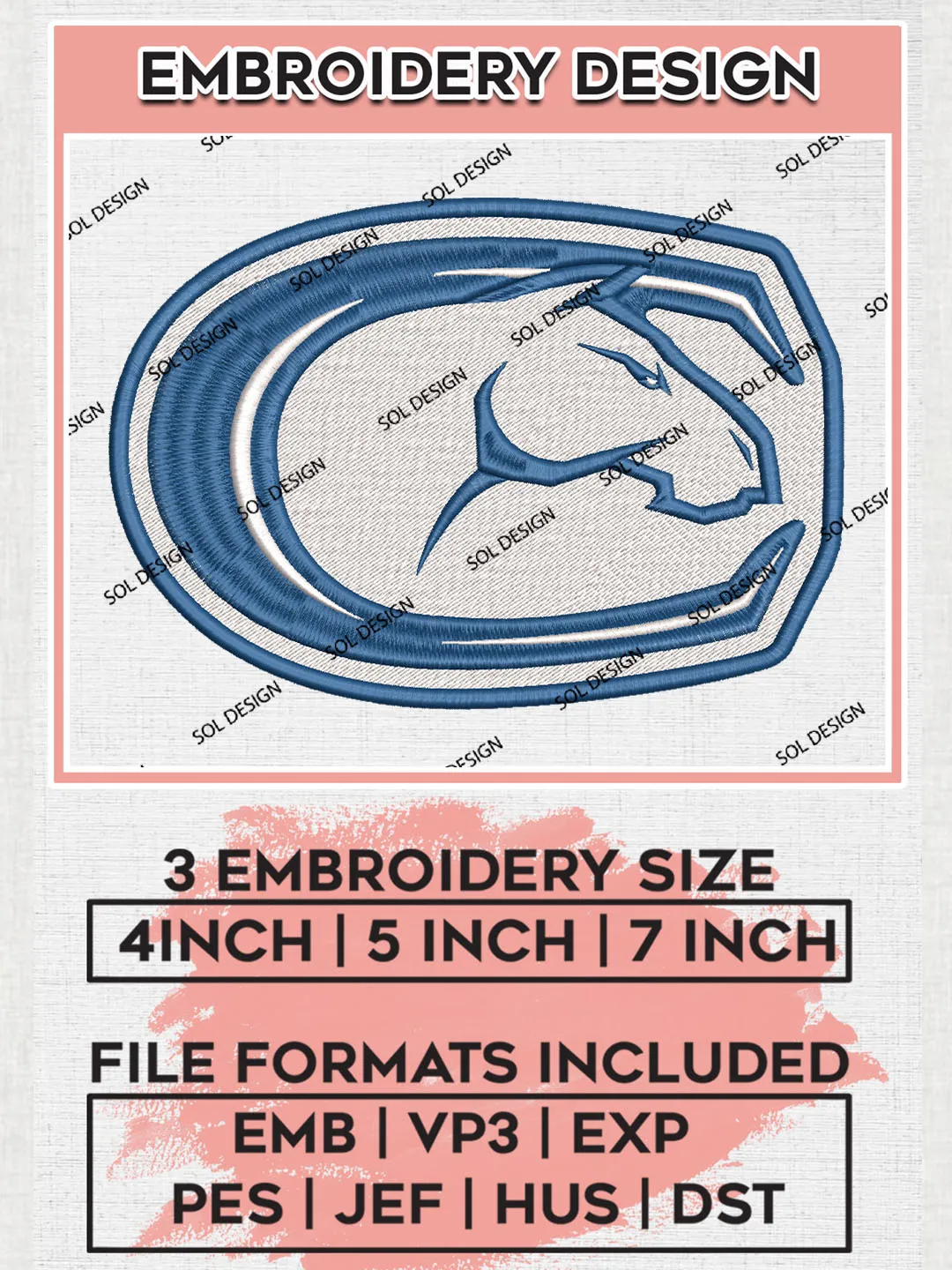 NCAA UC Davis Aggies Football Team Head Mascot Logo Embroidery Design Files, NCAA UC Davis Aggies Machine Embroidery, NCAA Teams, Game Day, 3 sizes, NCAA Machine embroidery designs, Digital Download