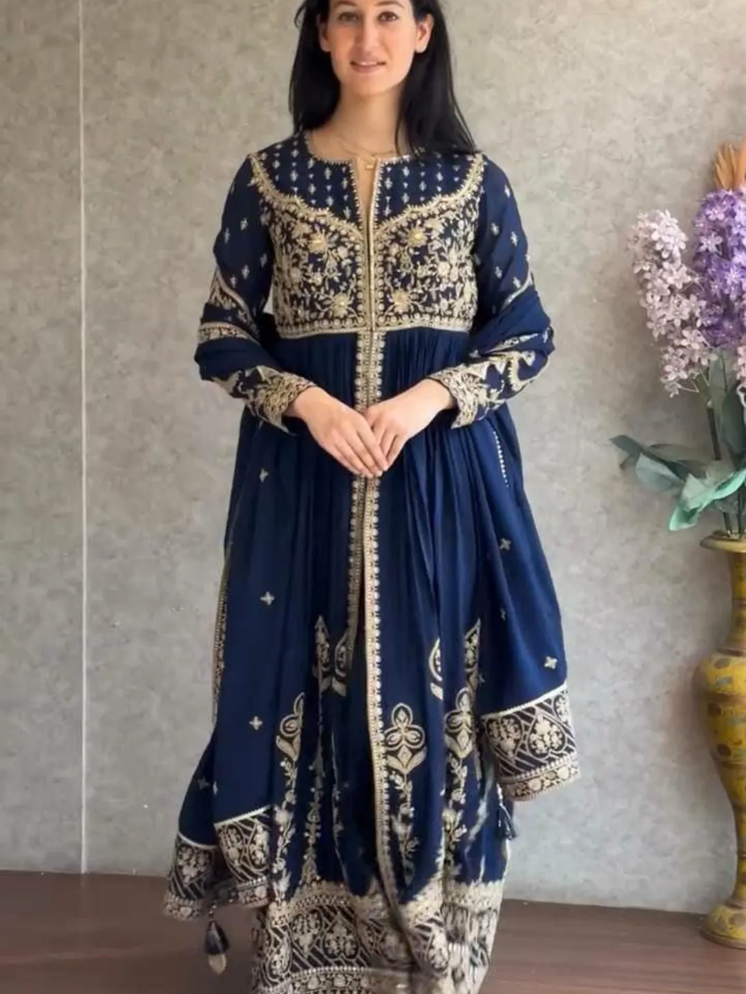 slim fit dress slacks Girls Lehenga Choli with Dupatta Set| Blue & Gold Indian dress| Canada –  Mitthu Kids Ethnic Wear