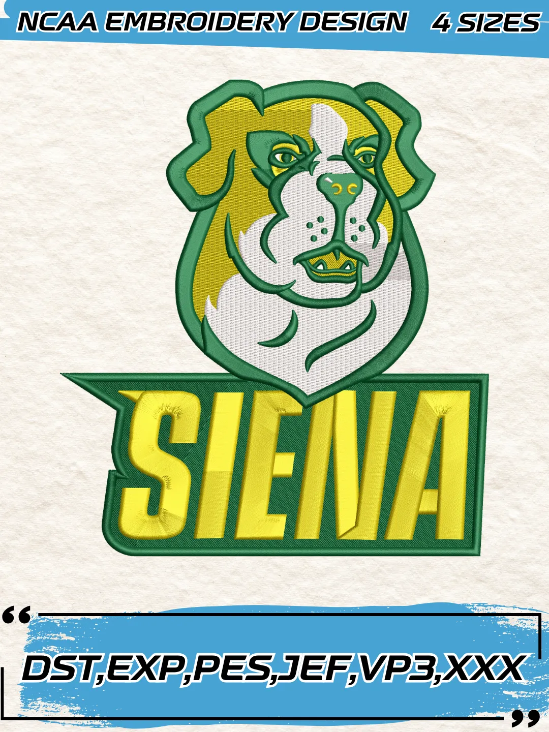 Siena Saints Logos Embroidery Design,NCAA Logo Embroidery Design,Machine Embroidery Design File,4 Sizes, Digital Download