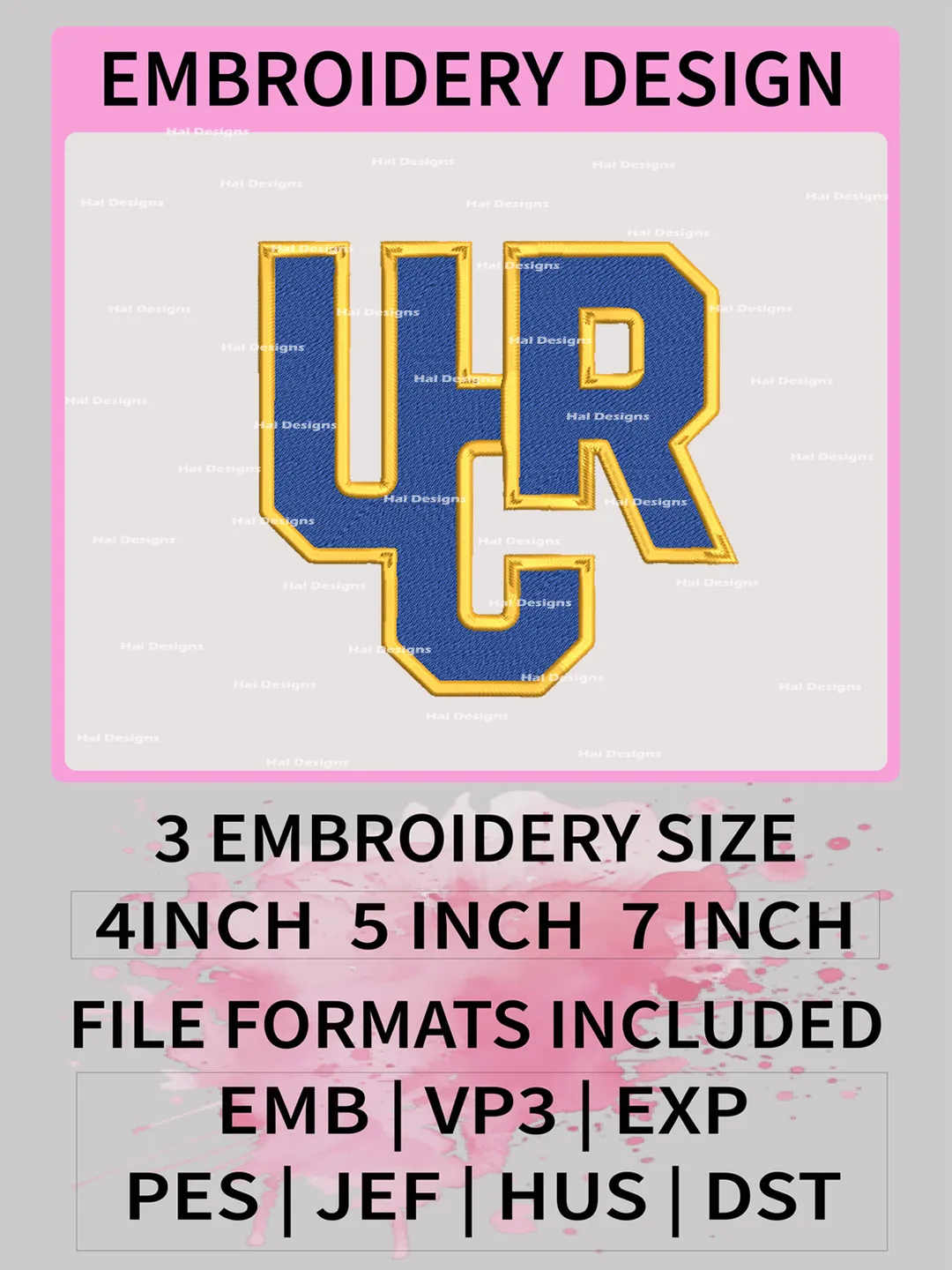 NCAA UC Riverside Highlanders Embroidery File, 3 Sizes, 6 Formats, NCAA Machine Embroidery Design, NCAA Logo, NCAA Teams