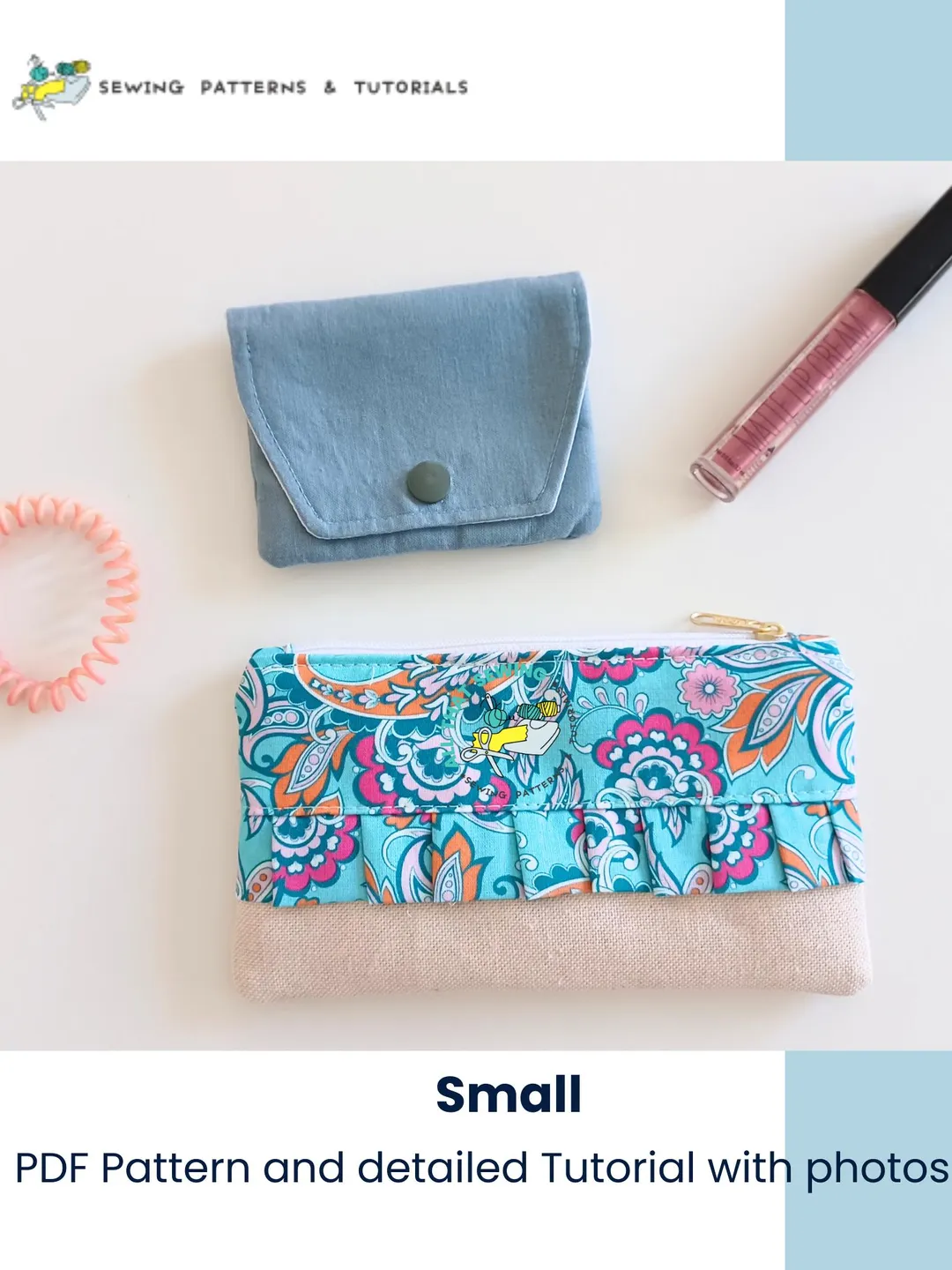 Serger Ruffle Pouch Pattern Zipper Pouch with Ruffle Pattern, Ruffle Zipper Bag in 3 Sizes, PDF ...