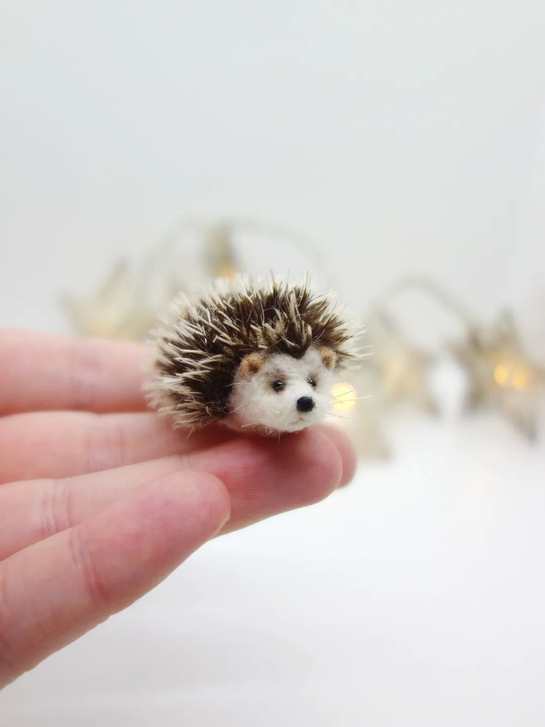 Button the hedgehog, miniature needle felted animal, made to order