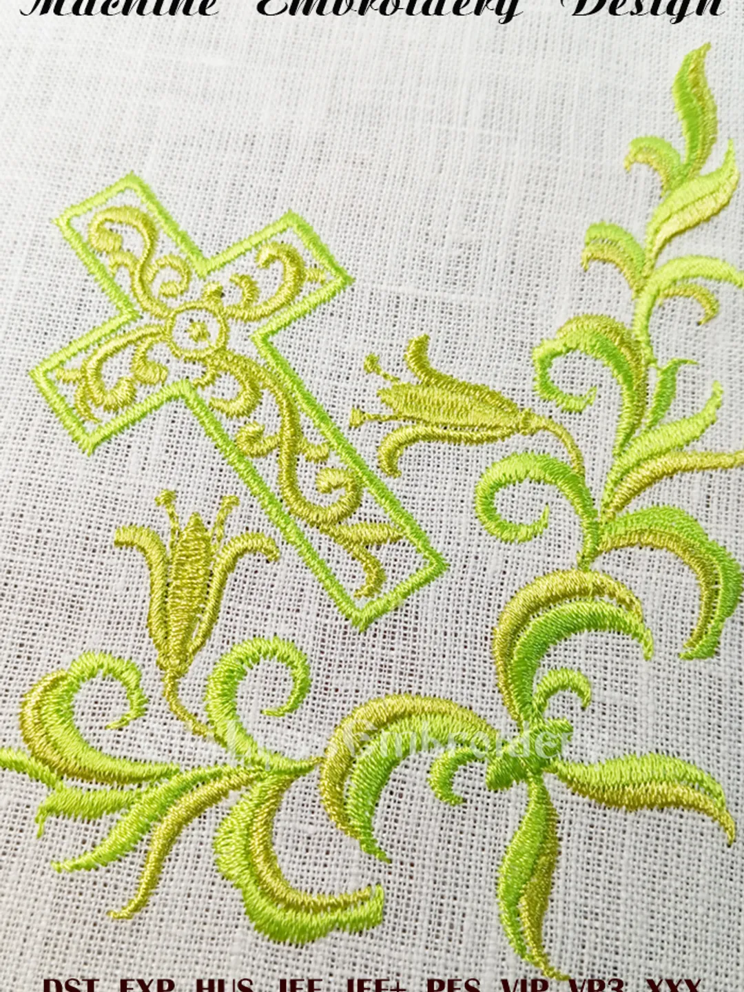 Easter Floral Corner embroidery design