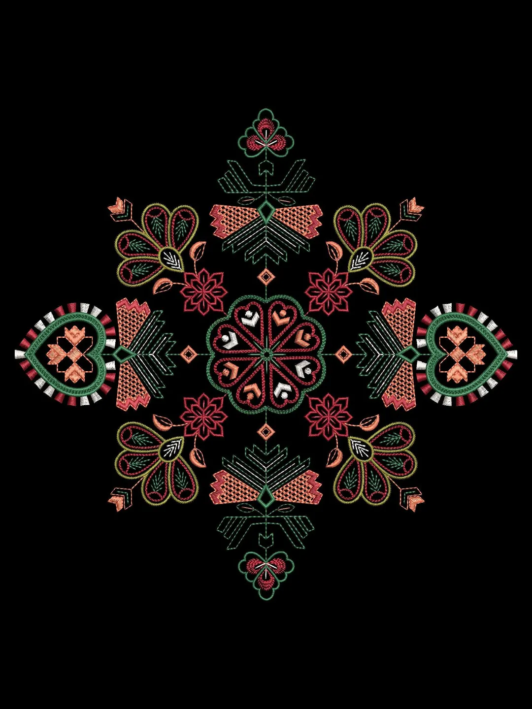 Rose Embroidery Design: geometrical Mini Floral Pattern (PES DST JEF Digital Download