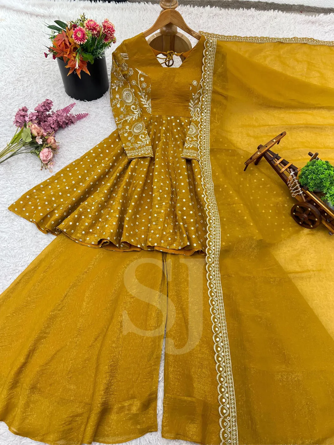 Plus Size Upto 5Xl Kurta Palazzo With Dupatta Set, Pakistani Salwar Kameez With Embroidered Dupatta, 3 Piece Combo Set, Big Size Salwar Suit