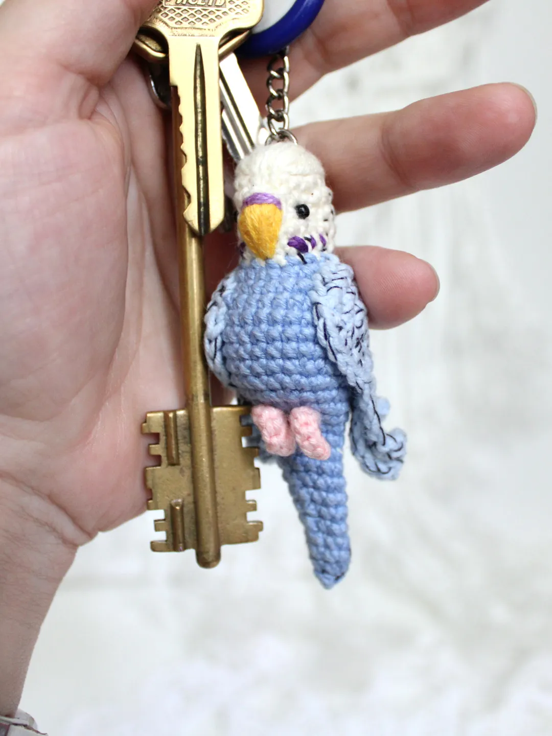 Budgie keychain crochet pattern PDF in English
