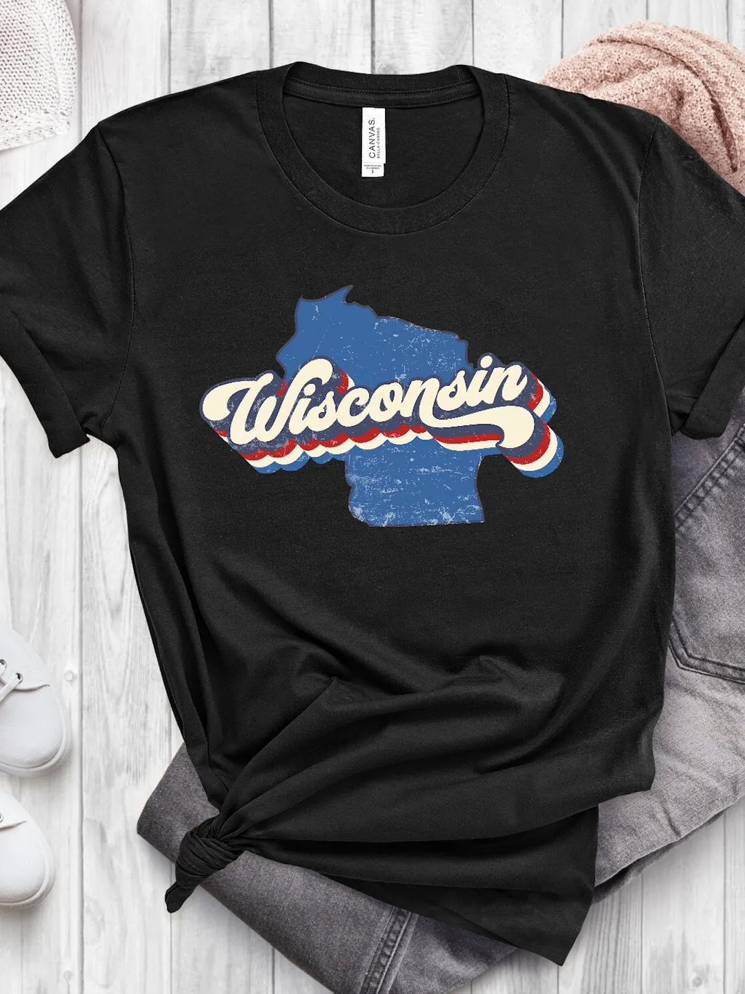 Vintage Wisconsin Shirt: Retro Cities Design, Soft Cotton Tee
