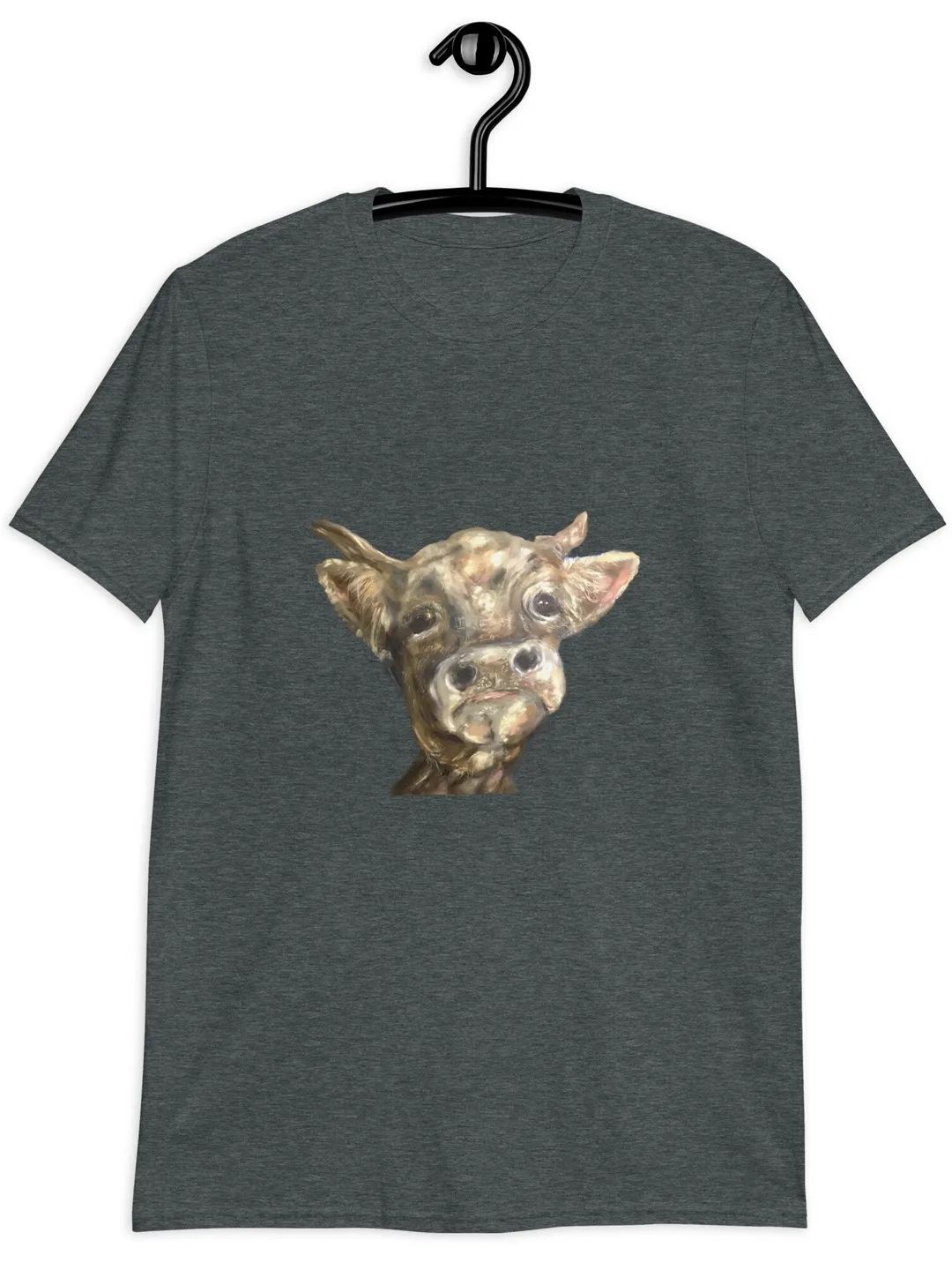 Cow in love Short-Sleeve Unisex T-Shirt with my original pastel painting