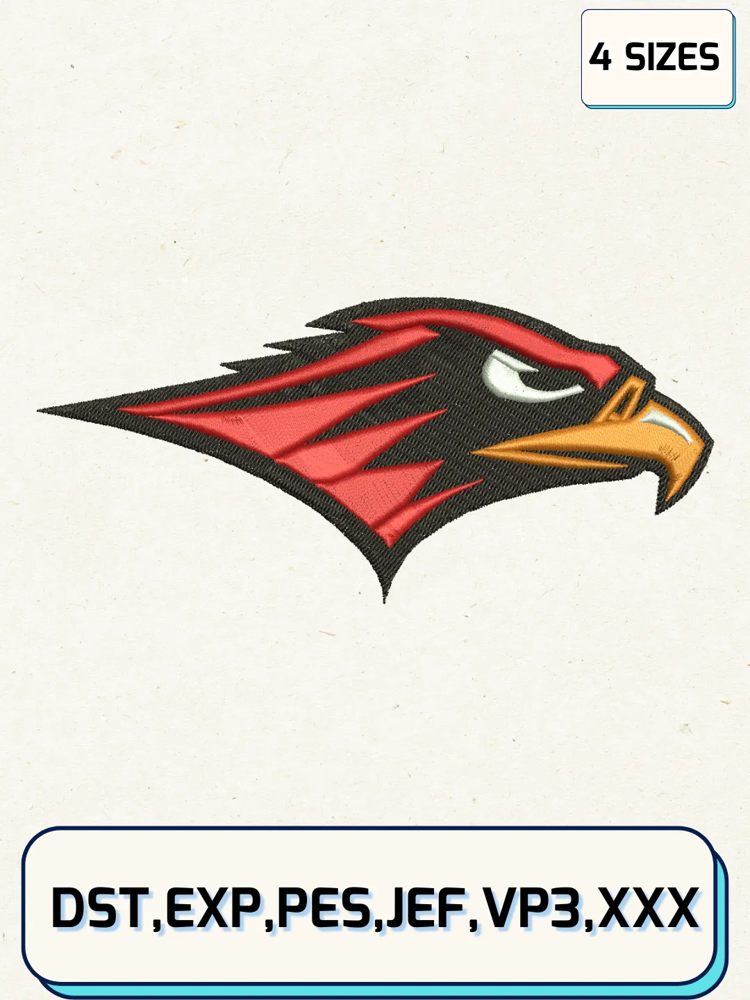 Seattle Redhawks Logos Embroidery Design Files, NCAA Logos Embroidery Designs, Machine Embroidery Files, 4 Sizes