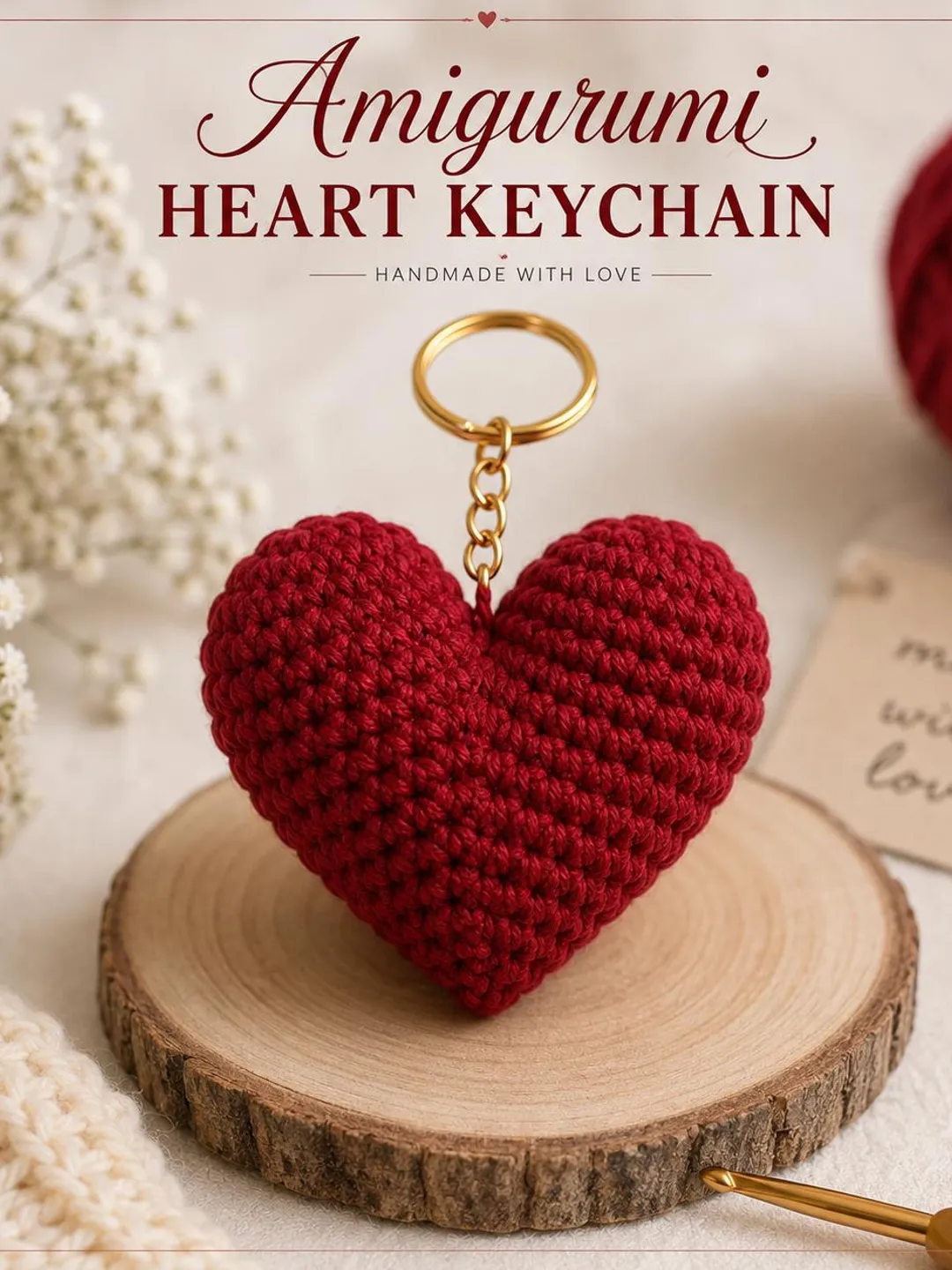 Amigurumi Heart Keychain Crochet Pattern | Beginner-Friendly PDF Tutorial