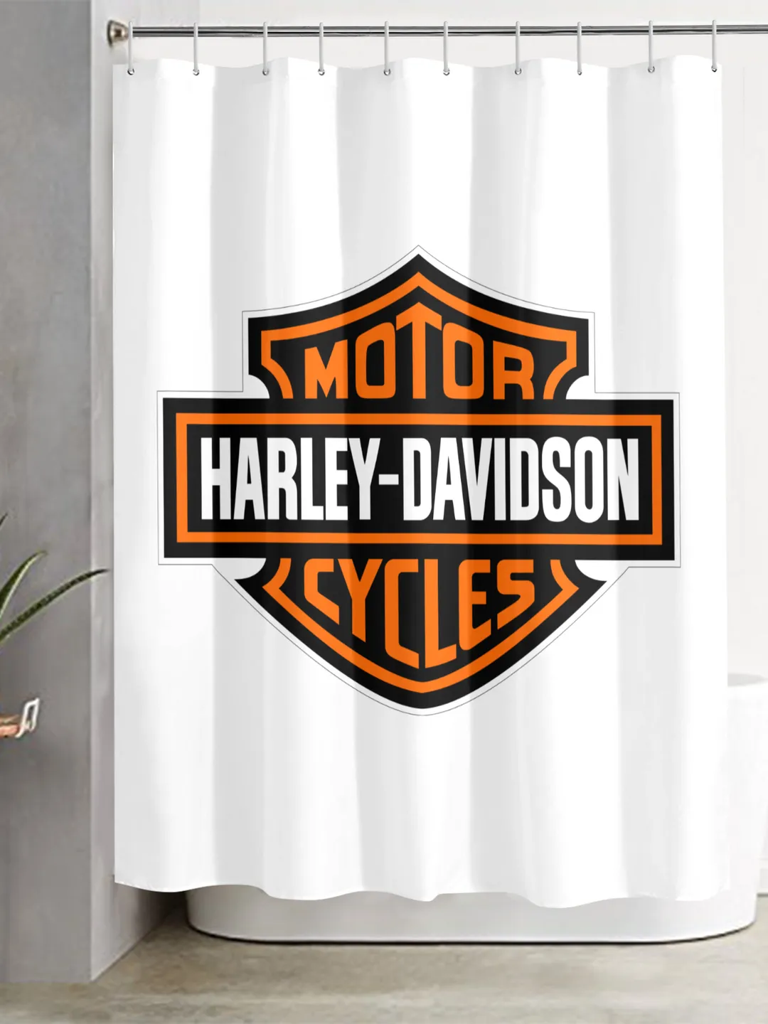 美品Harley-Davidson スカル シャワーカーテン Harley Davidson Shower Curtain