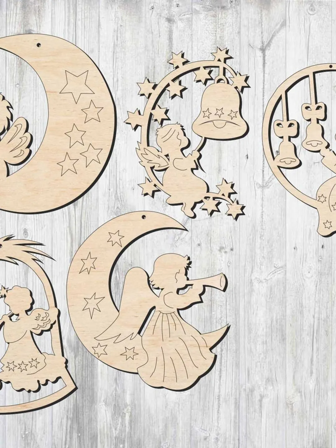 Digital Template Cnc Router Files Cnc Christmas Figurines Files for Wood Laser Cut Pattern
