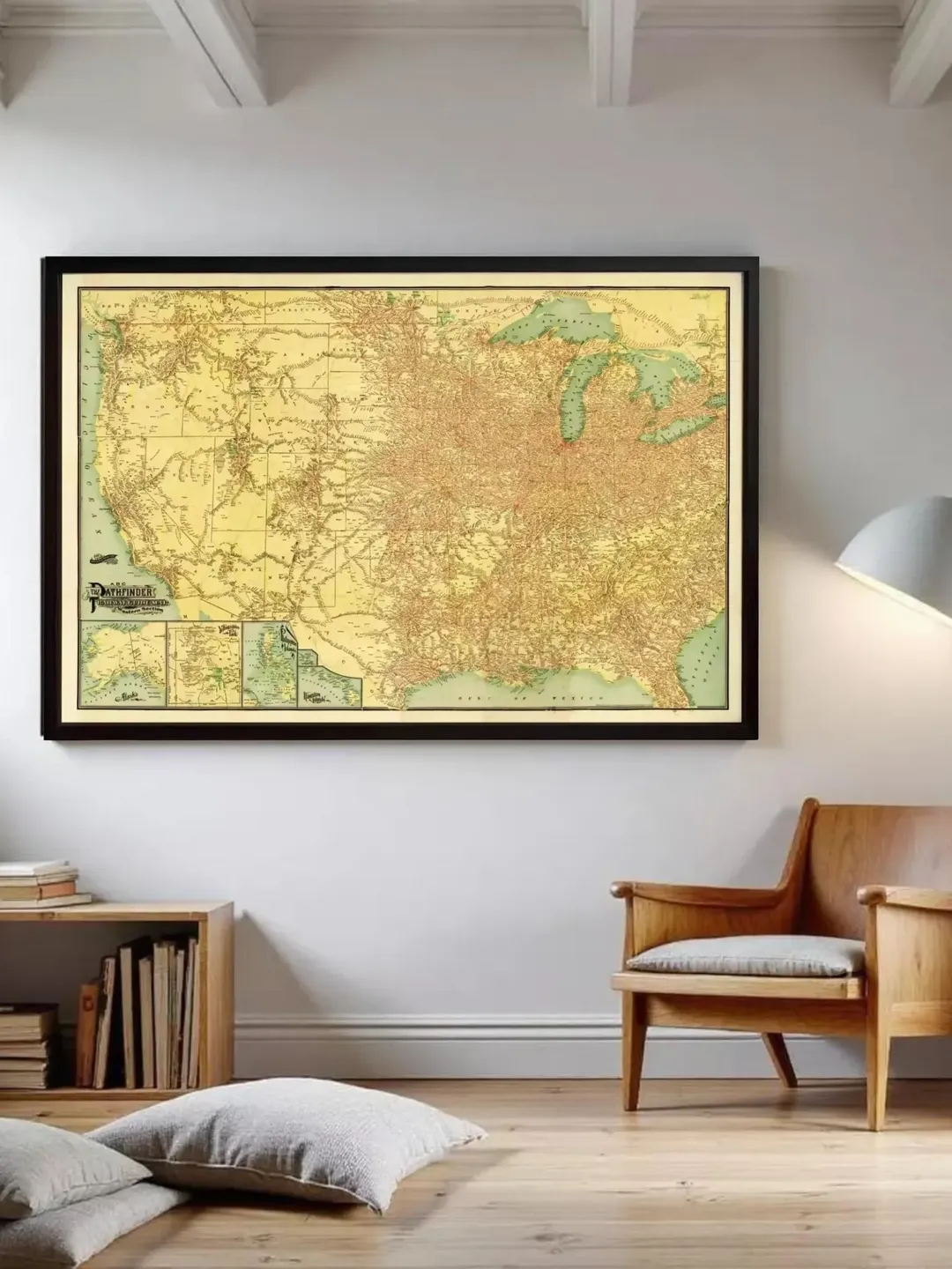 United States Map 1876 | Vintage Porcineograph Wall Art