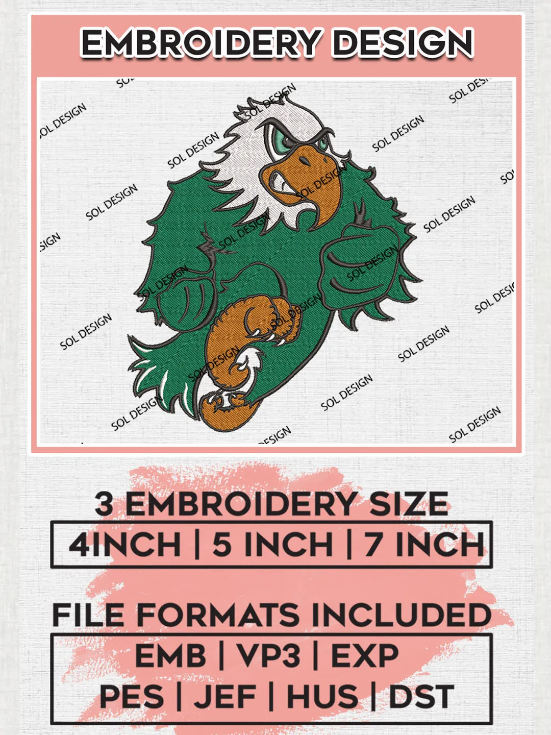 NCAA North Texas Mean Green Football Team Funny Logo Embroidery Design Files, NCAA North Texas Mean Green Team Embroidery, NCAA Game Day, Machine embroidery designs, Digital Download