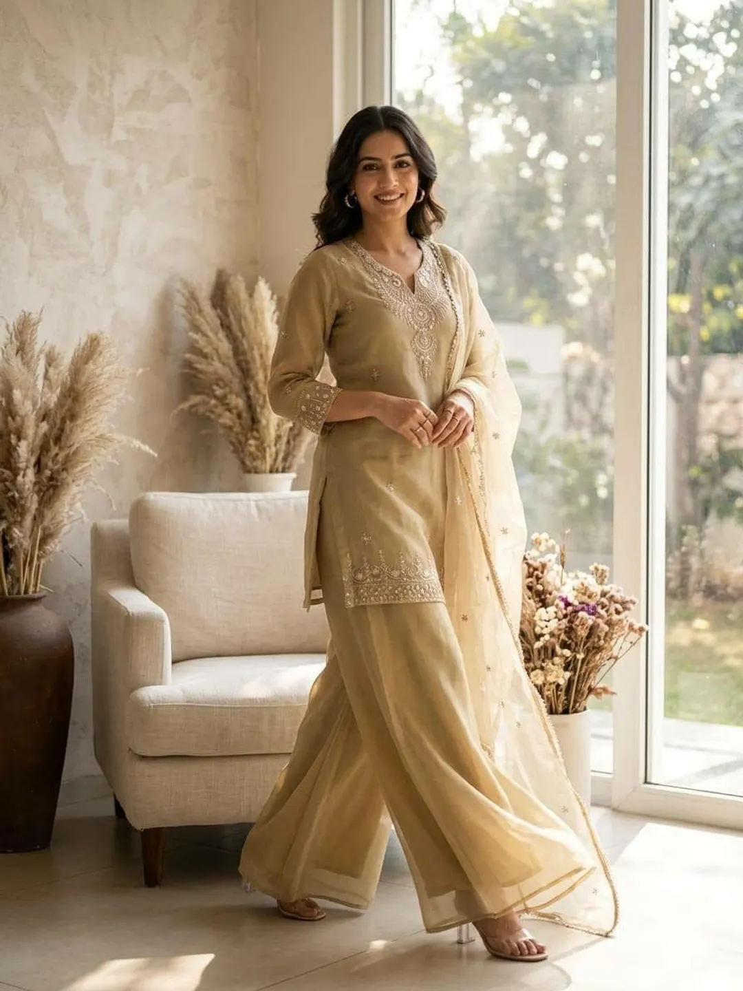 palazzo party wear dress Cosmos Palazzo Set with Organza Dupatta for Women Sequence Work Ethnic Suit Indian Festive Wear Party Outfit Traditional Dress