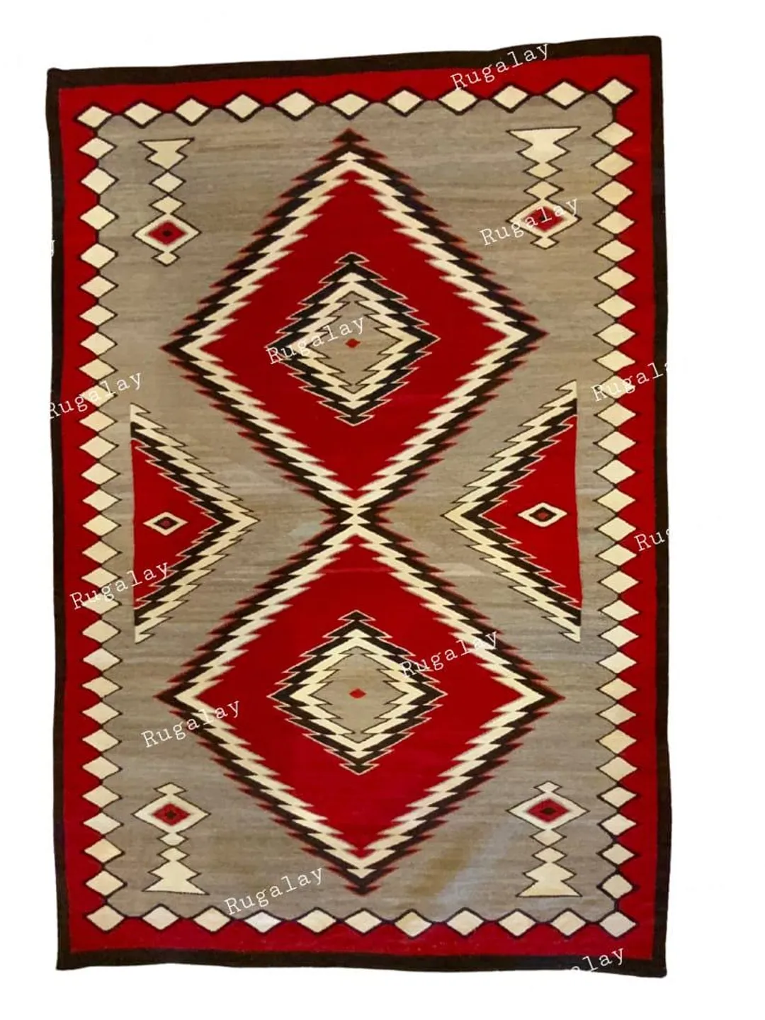 Southwestern Rug Red Navajo Rug Kilim Hand Woven Native American ...