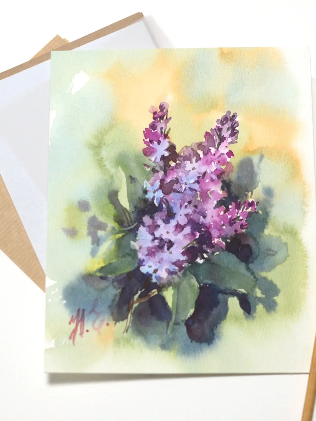 Lilac branch / Watercolor painting