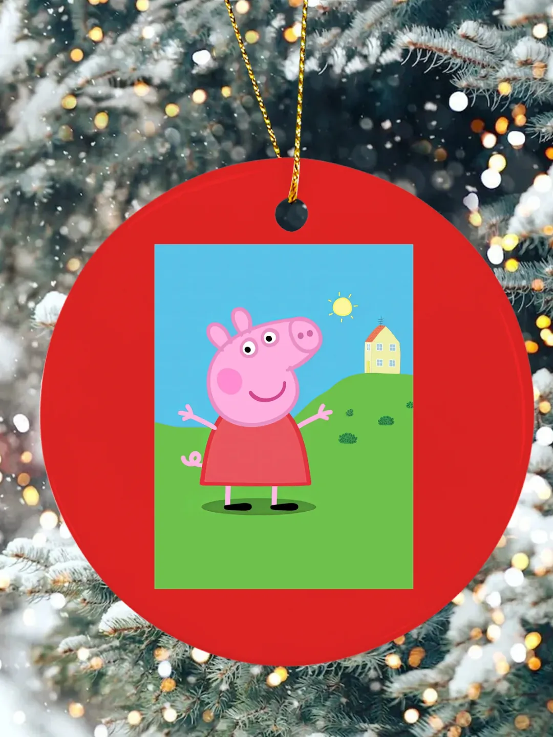 Peppa Pig Christmas Ceramic Ornament