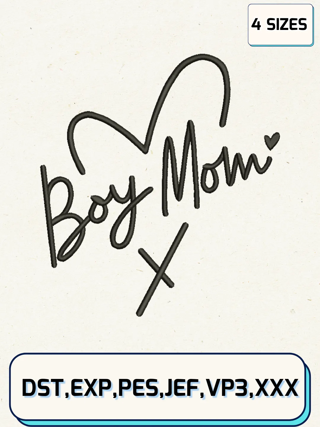 Boy Mom Embroidery Design Files, Mother's Day Logos Embroidery
