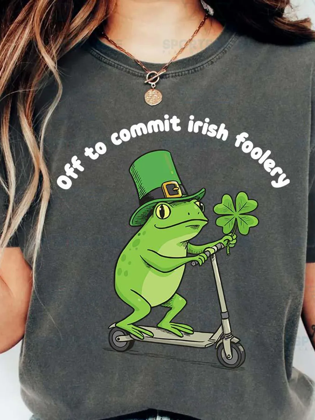 Comfort Colors St Patricks Day Frog Shirt, Off To Commit Irish Foolery Tee
