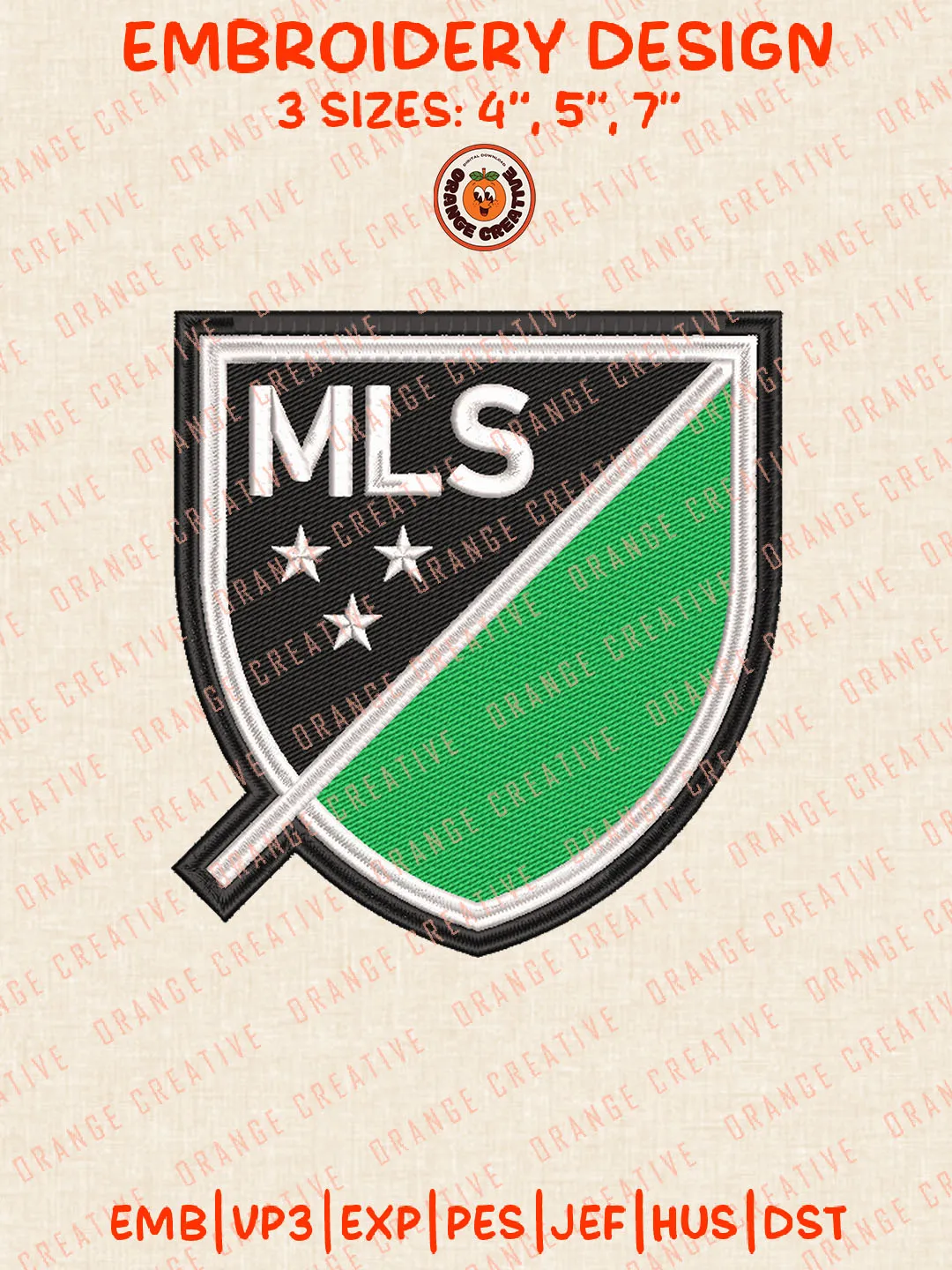 MLS Austin FC Flag Logo Embroidery Files, Austin FC Embroidery Designs, League Soccer Machine Embroidery Files, MLS Austin FC Logo Machine Embroidery, 3 sizes, Digital Download