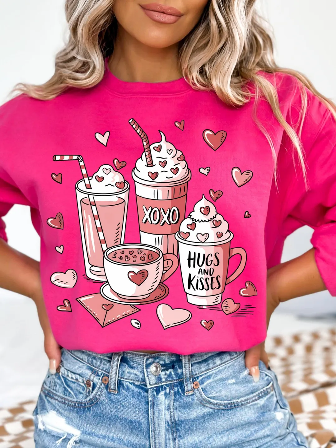 Coffee Valentine Png, Valentines Day, XOXO Hugs and Kisses Png, Digital Download, Valentine Graphics, Coffee Lover Png, Coffee Sublimation