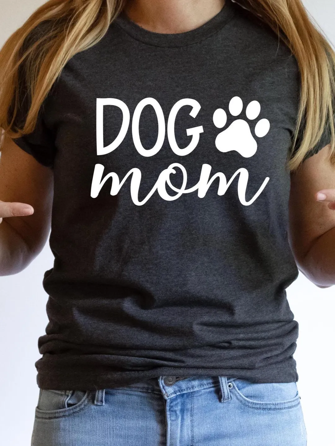 Dog Mom Shirt: Casual Tee - Cotton Blend Unisex and Women's sizes