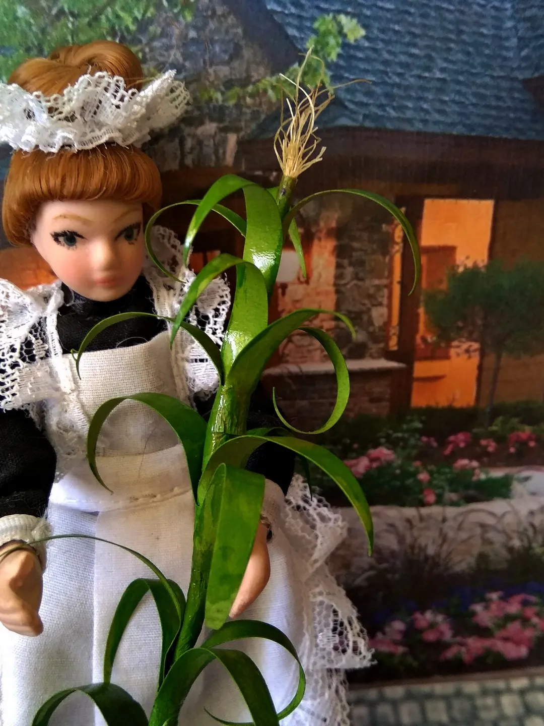 Puppet With Corn Rows Corn trunk to create a puppet garden.1:12 scale.