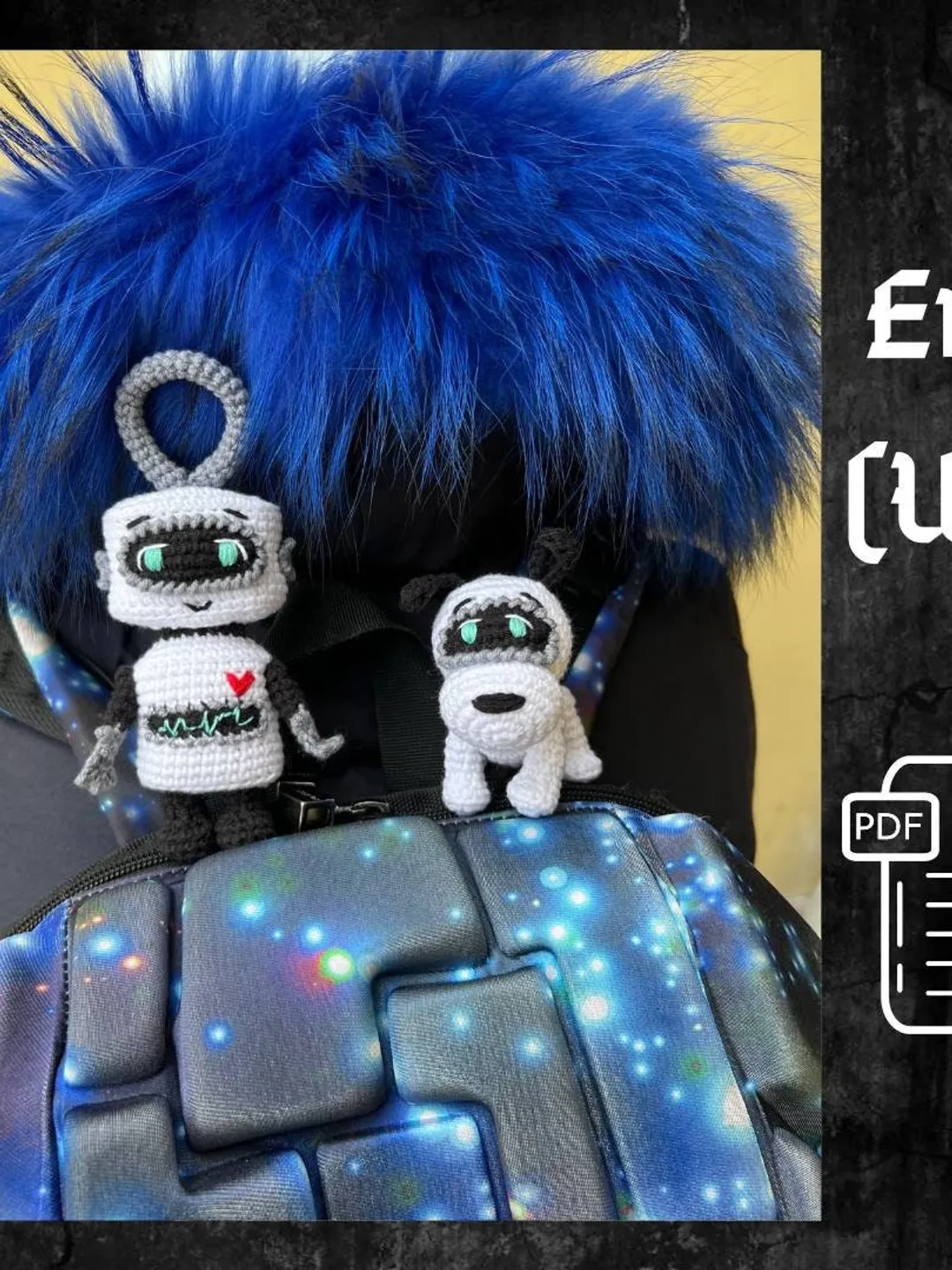Pdf SET: Crochet Amigurumi Robot Dog Pattern and Amigurumi Robot, Keychain Amigurumi Pattern, crochet pattern, amigurumi tutorial robot doll