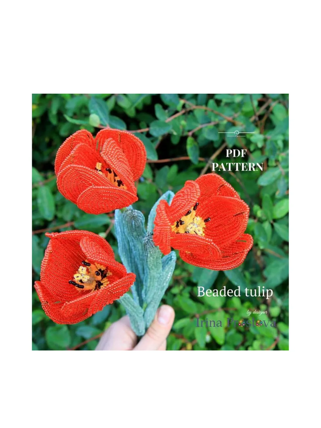 Beaded Flowers pattern | Tulip | Seed bead patterns | Beadwork pattern | Digital Download - PDF