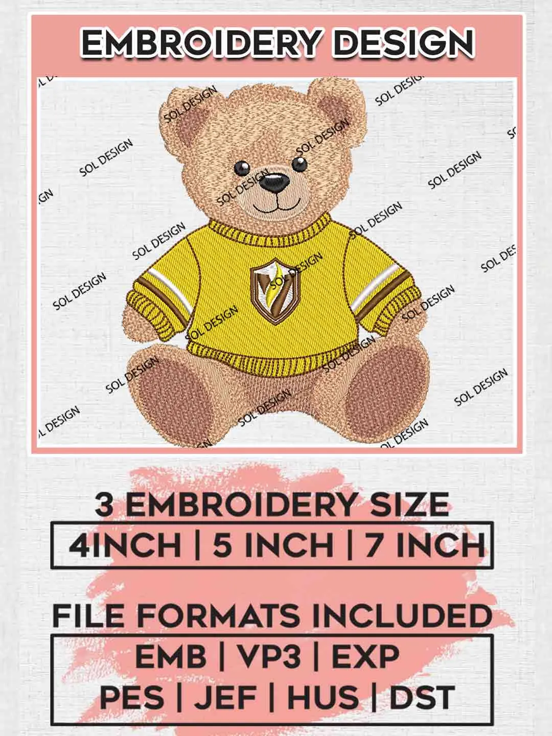 Valparaiso Beacons x Cute Teddy Bear Logo Embroidery Designs, NCAA Logo Embroidery files, NCAA Valparaiso Team, Machine embroidery designs, Instant Download