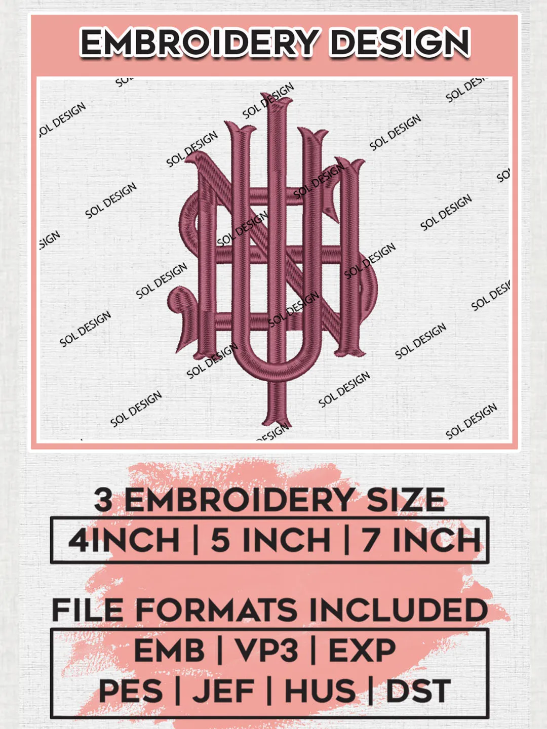 Southern Illinois Salukis NCAA Team Logo embroidery designs, NCAA Southern Illinois Salukis Logo Machine embroidery files, NCAA Team Logo embroidery designs, NCAA Game Day Machine embroidery designs, Digital Download