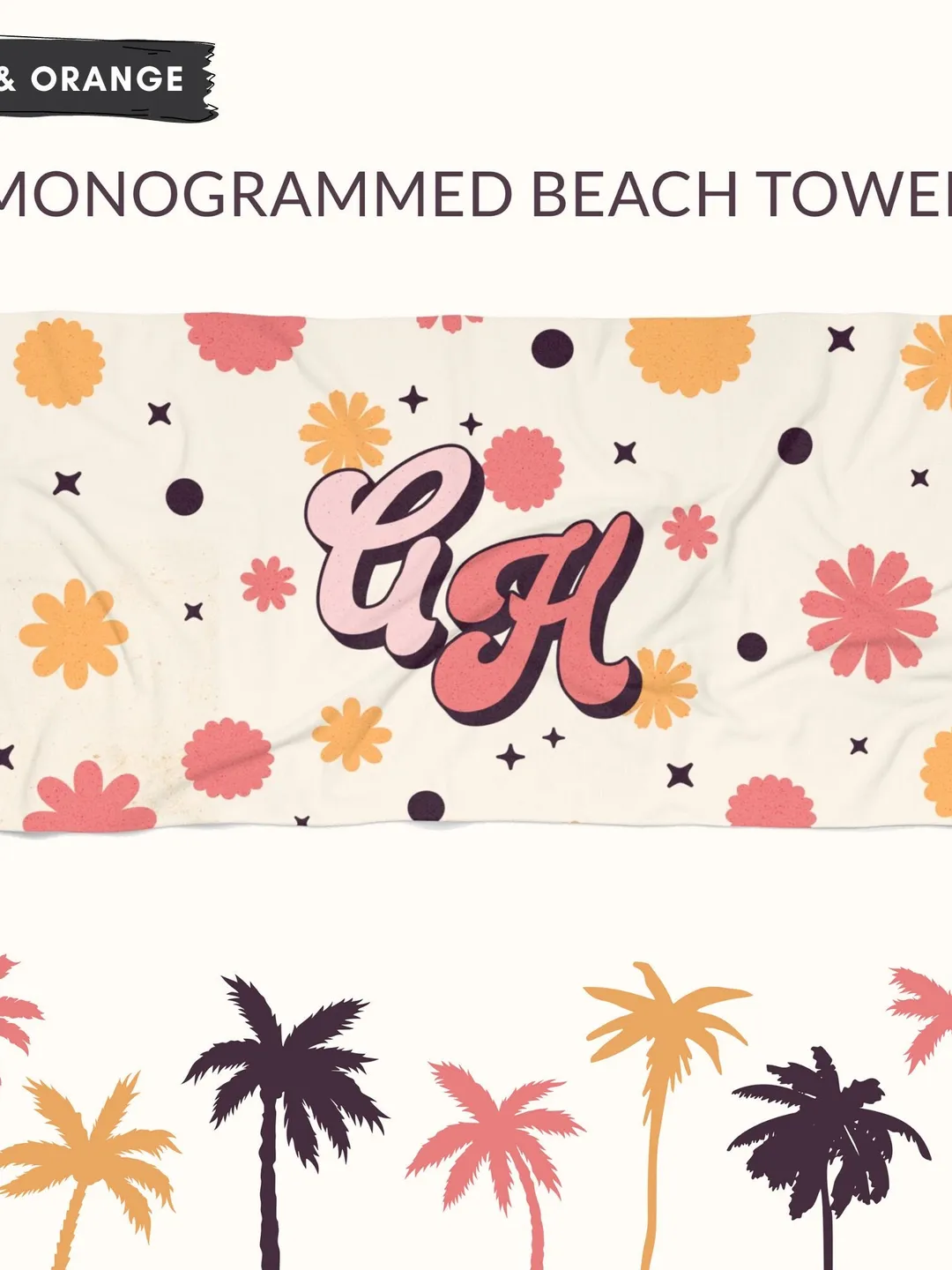 Monogrammed Beach Towel Personalized Beach Towel Custom Beach Towel ...