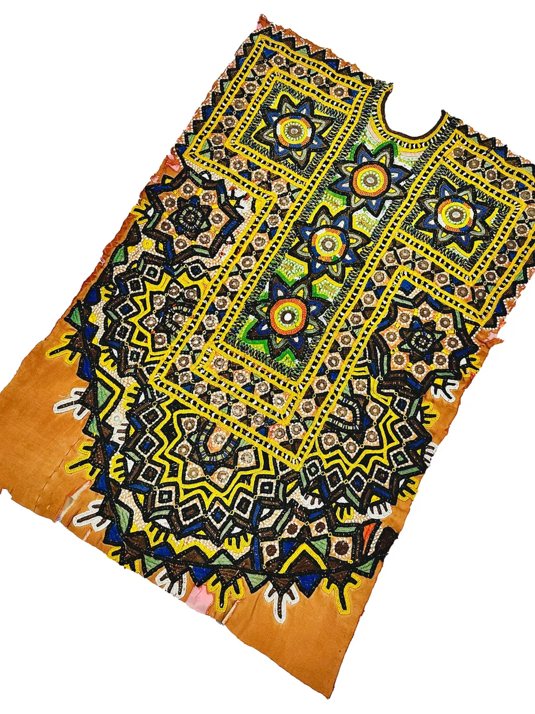 Mirror Work Kutchi Banjara Yoke Patch Embroidered Yoke Patch For Boho Hippie Dresses And Crafts.