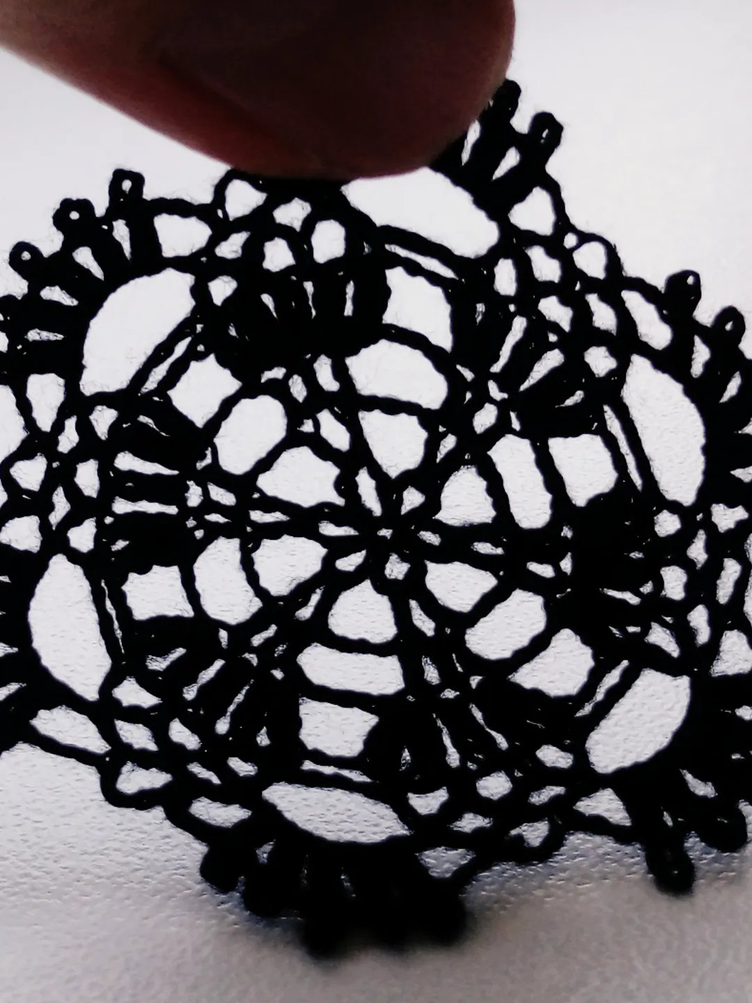 Miniature Black Doily