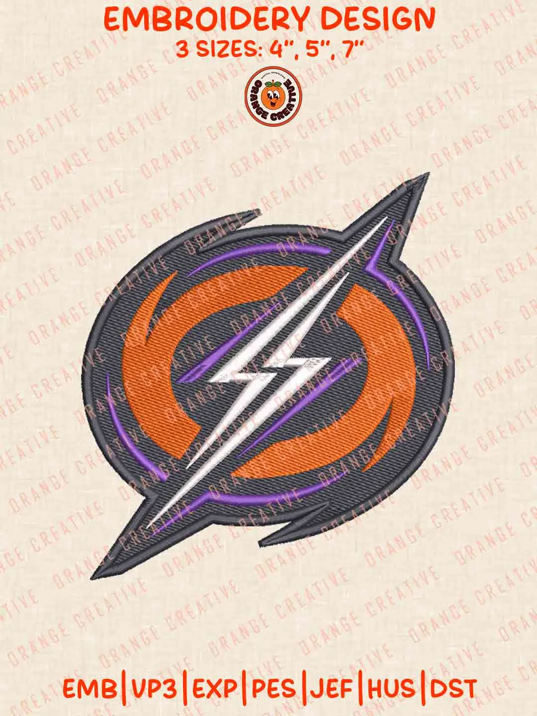 Orlando Storm Embroidery Files, Football League Embroidery Designs, Sport Machine Embroidery Files, 3 Sizes, Custom Sizes, Instant Download